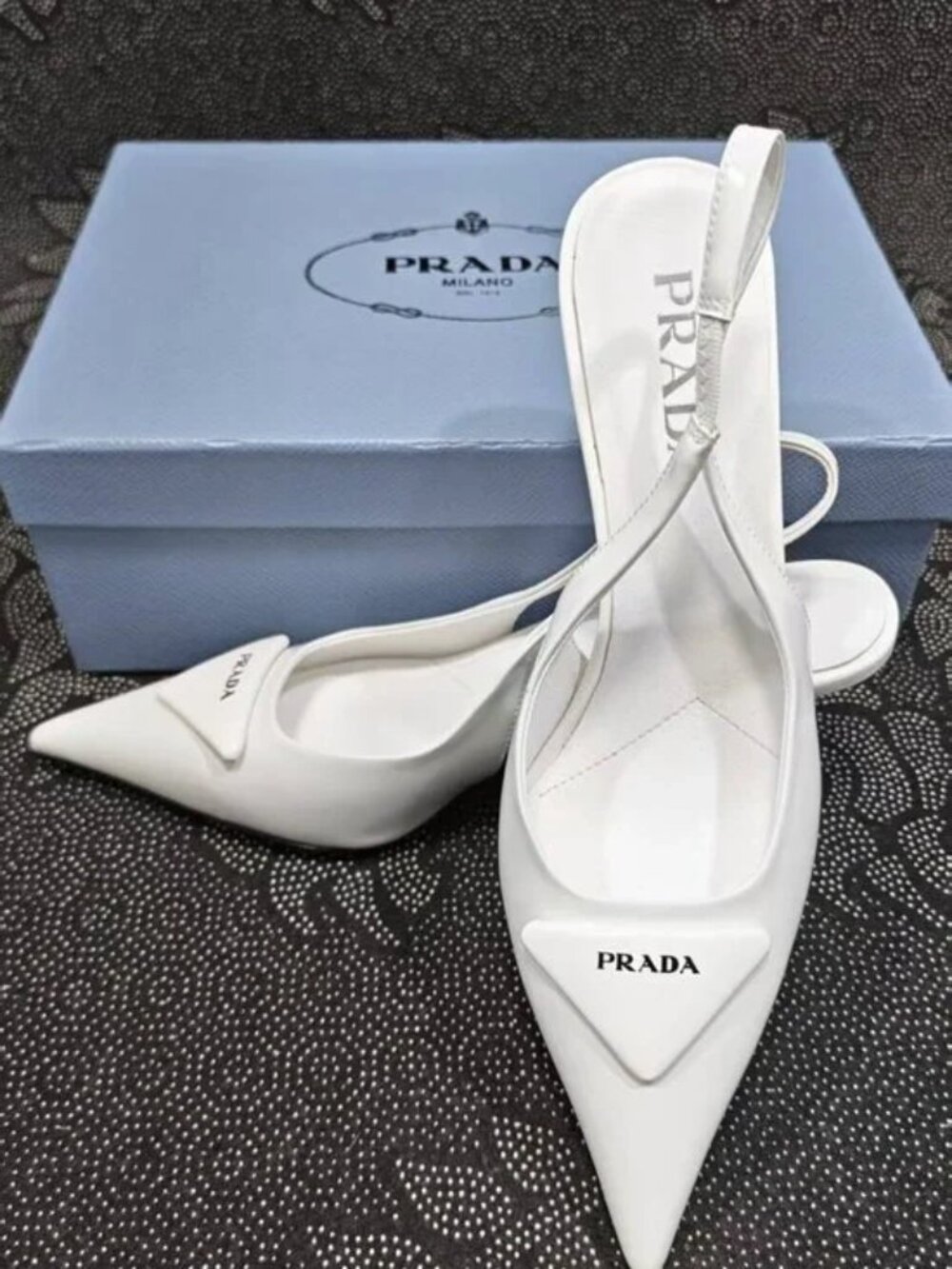 Prada White Slingback Heels - Picture 5 of 5